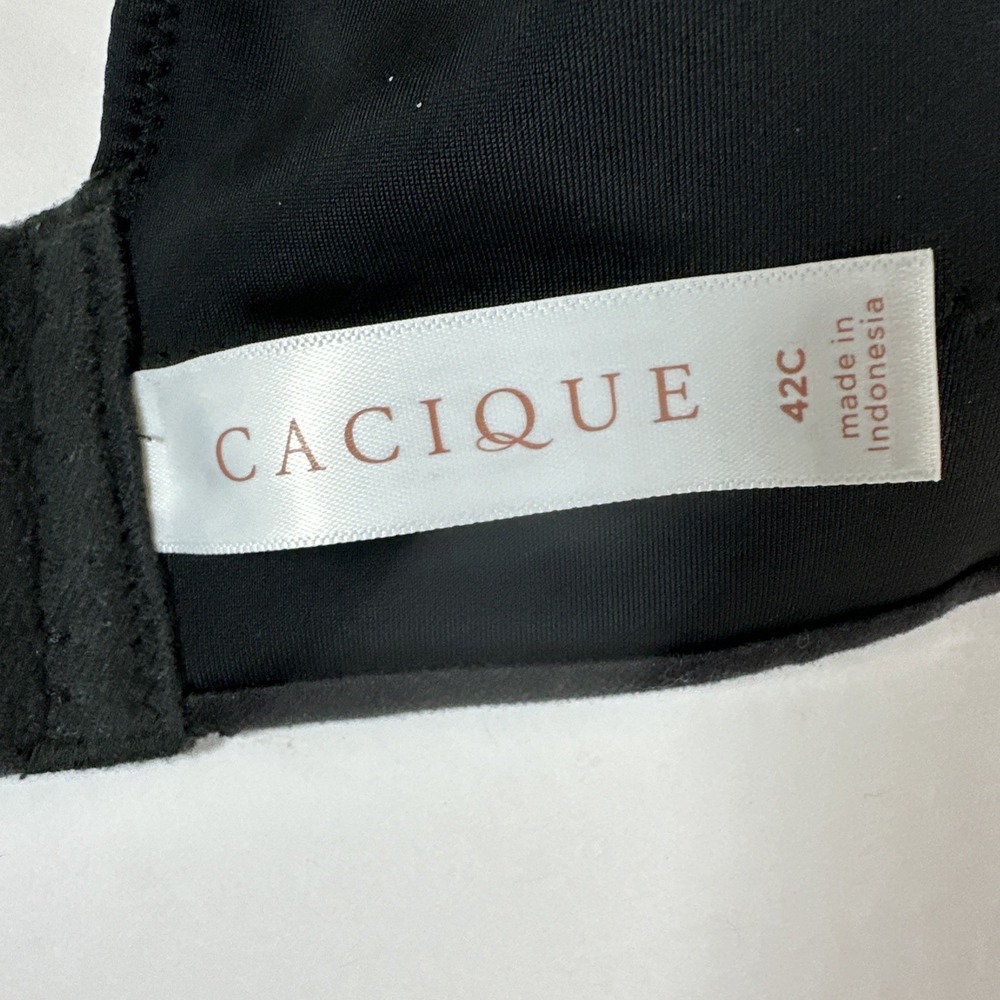 Cacique Lane Bryant Womans Bra Black Unlined Full Coverage No Wire 42C - Picture 12 of 16